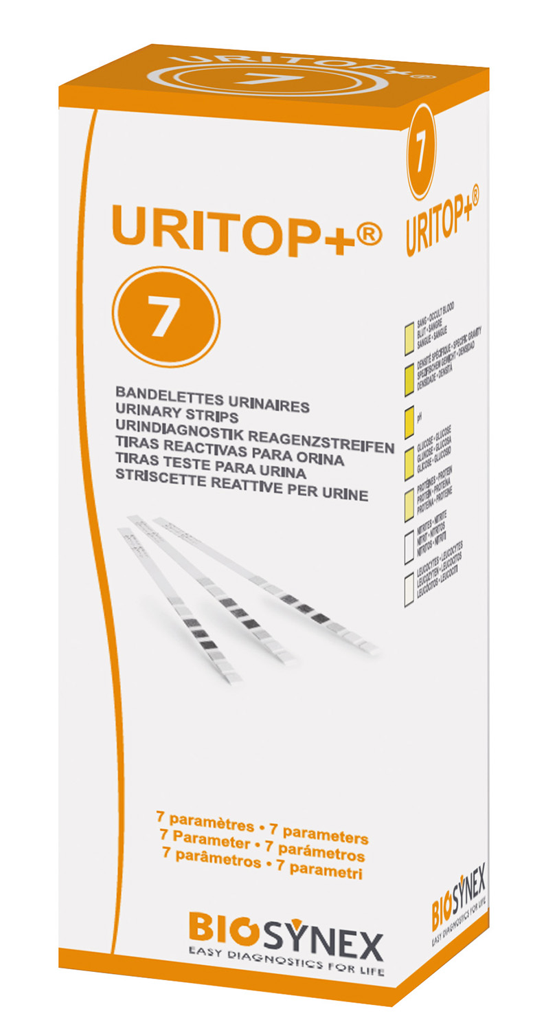Bandelette urinaire uritop +7 Paramètres - Bioconnect